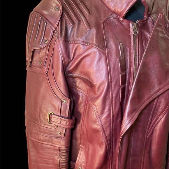 Lambskin real leather cosplay galaxy skylord guardian handmade burgundy maroon - Picture 4 of 15